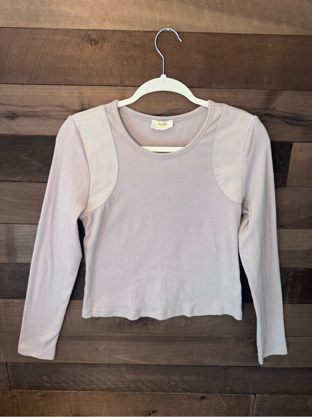 Maeve Cream Long-Sleeve Scoop Neck Top